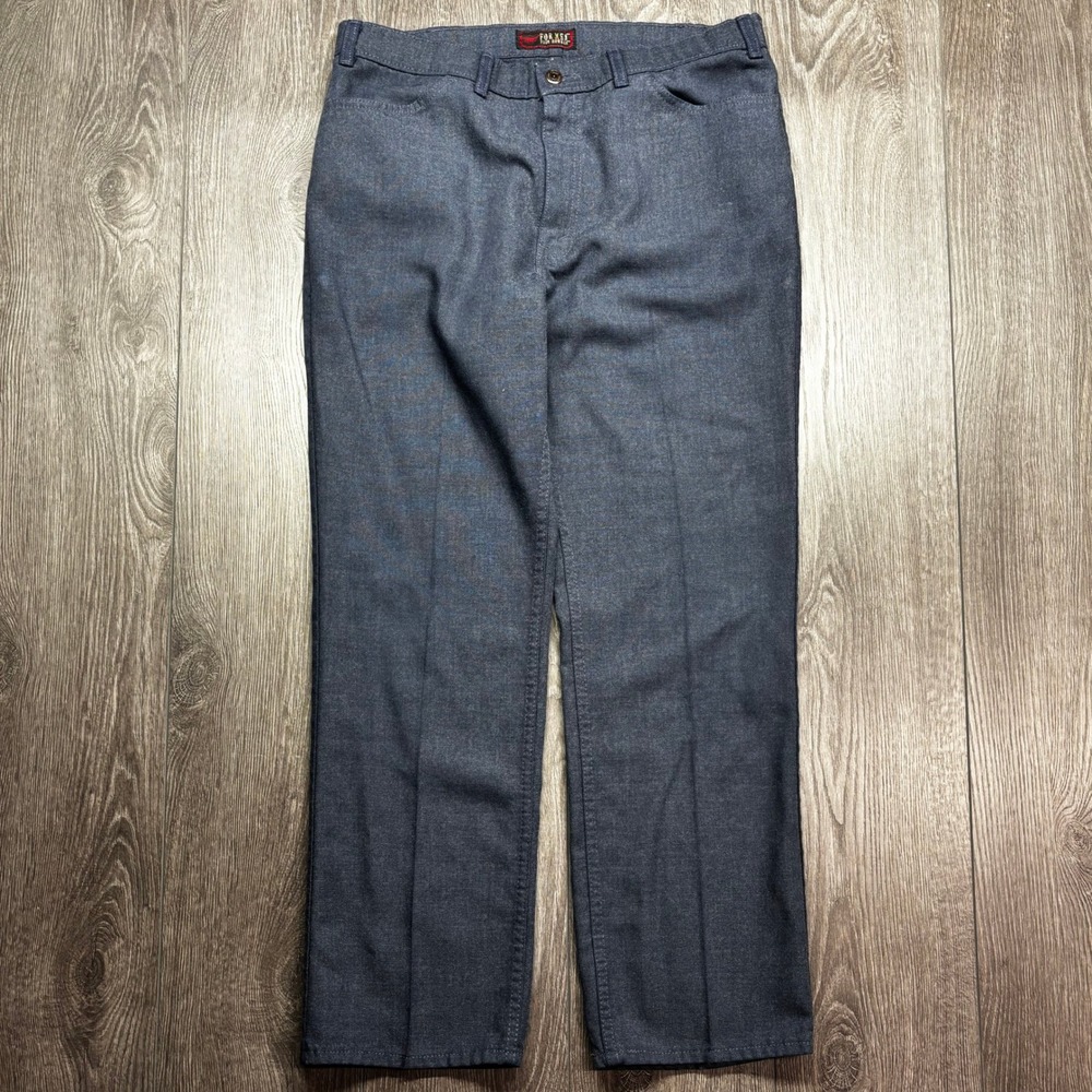 Vintage GWG  36x30 Men Blue Textured Straight Leg Trousers 1980s